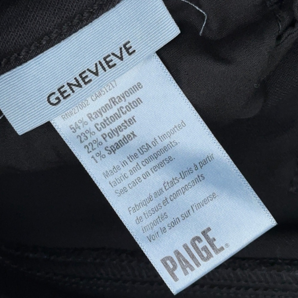 PAIGE Genevieve Flare Jeans Women's 27x29 Black Mid-Rise Stretch Denim USA Made - Picture 3 of 10